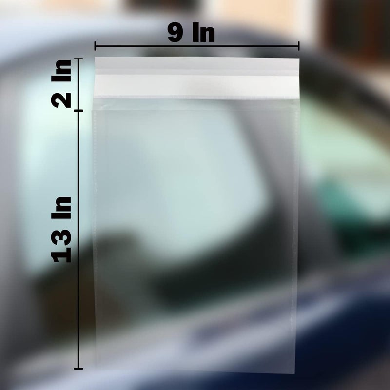 Versa-Tags Form Holder, Buyers Guide Holder, Buyers Guide Window Hangers, Buyers Guide Window Holder for Car Dealership, Forms Holder, 9” x 13” Clear Plastic Pouch, Packaged 50 Per Pack - Image 2